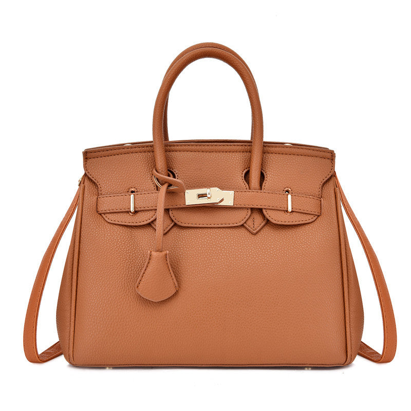 Platinum Style  Solid Color Shoulder Fashion Handbag