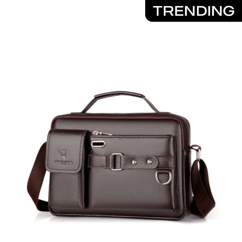 Men's PU Leather Business Messenger Bag