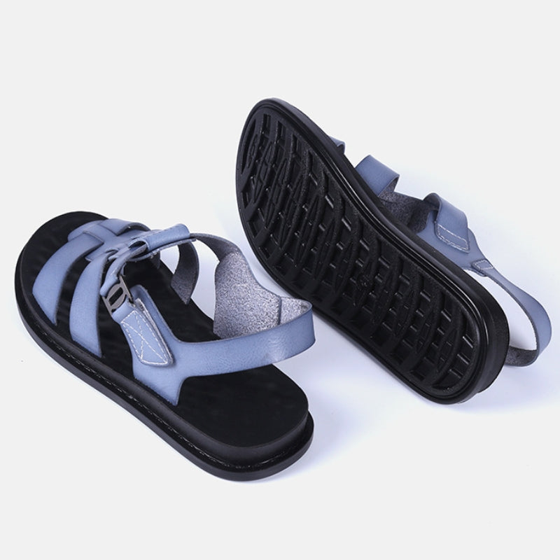 Men's Ergonomic T-Strap Hook and Loop Sandals
