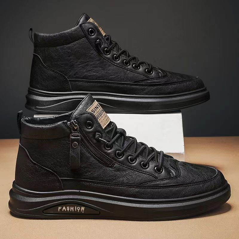 Men's Rugged Side-Zip Mid-Rise Streetwear Sneakers