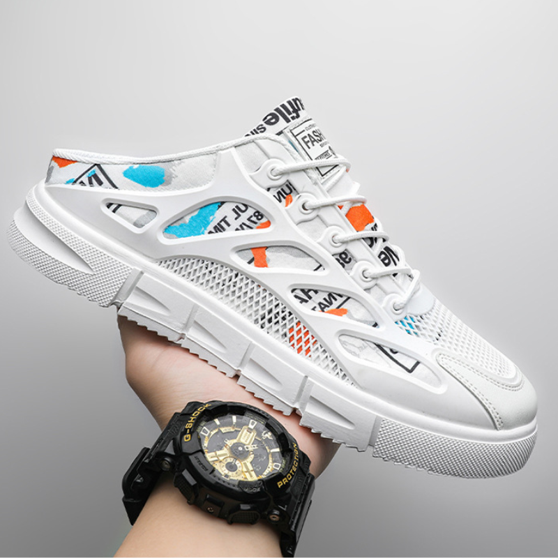 Men's Breathable Mesh Open-Back Urban Fashion Sneakers