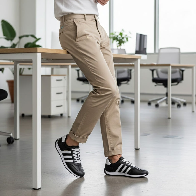 Classic Black & White Stripe Sneakers