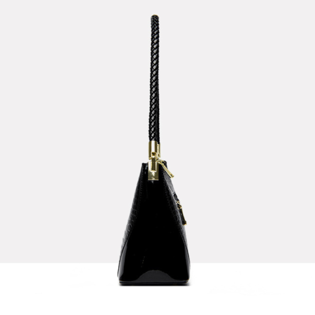 Croc Luxe Embossed Shoulder Bag