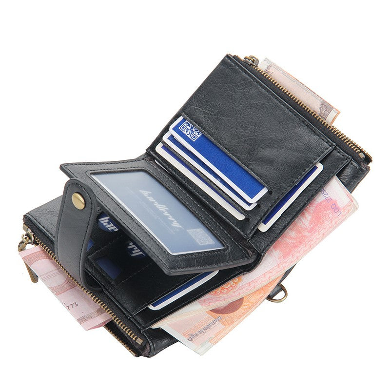 Retro Vertical Zipper Wallet