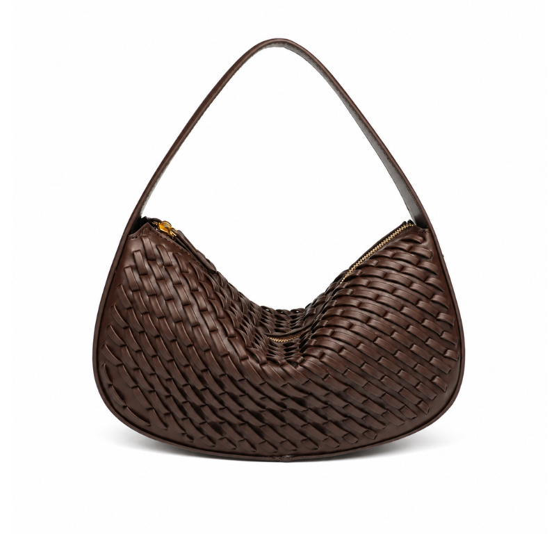Nerina Woven Crescent Handbag
