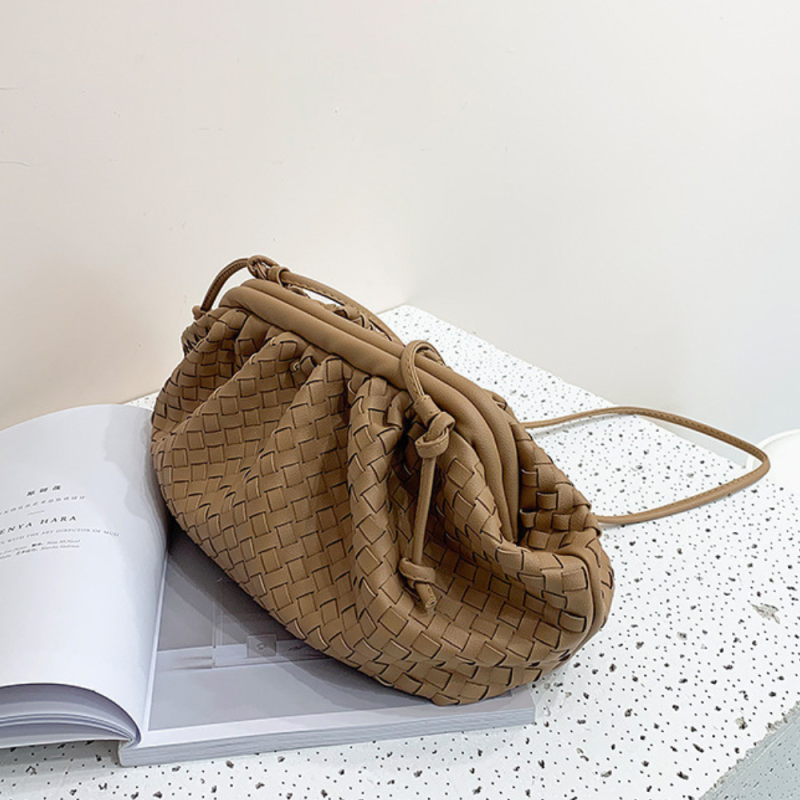 Woven Dumpling Crossbody Bag