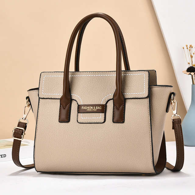 High-End Color Block Handbag