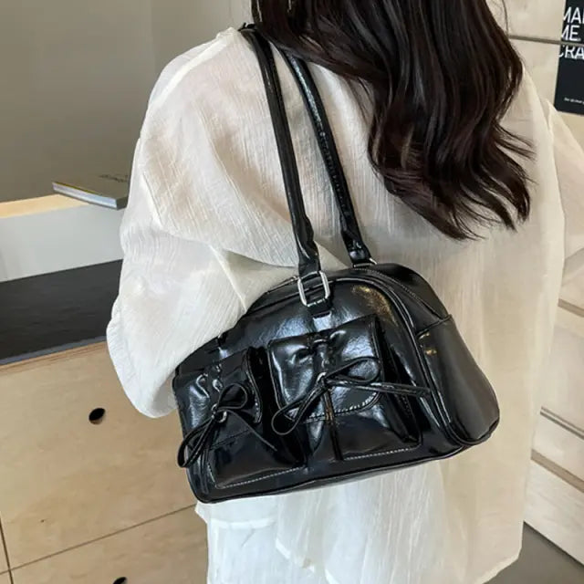 Ballet Style Bow Shoulder Bag