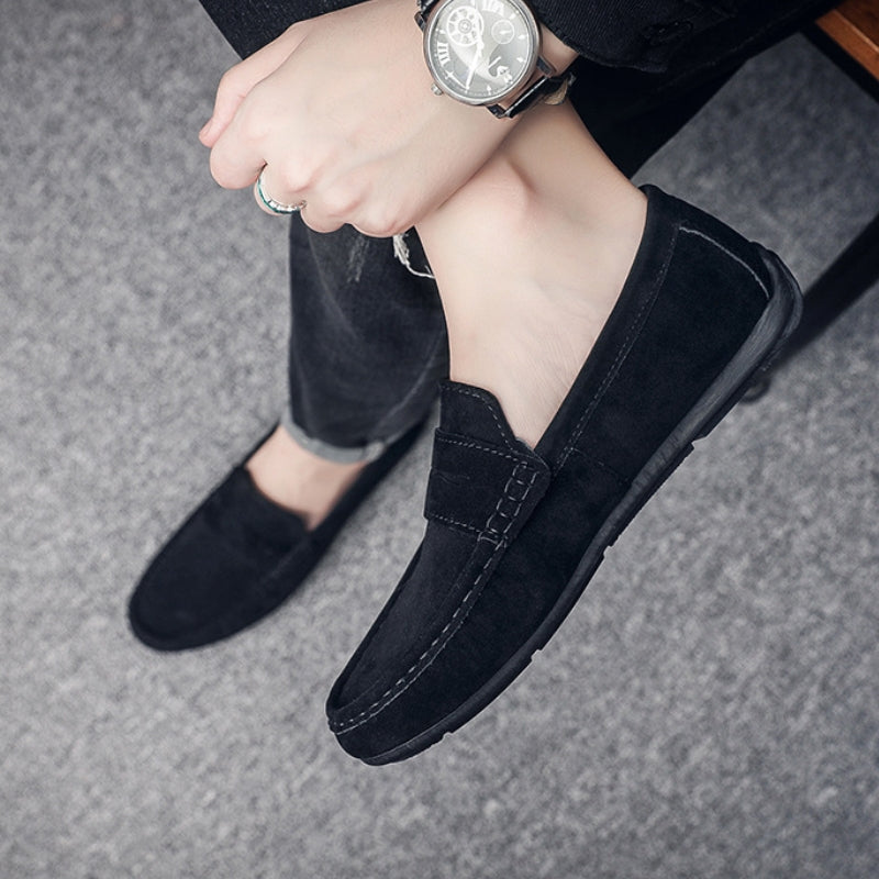 Men's Minimalist Suede Texture Penny Loafers