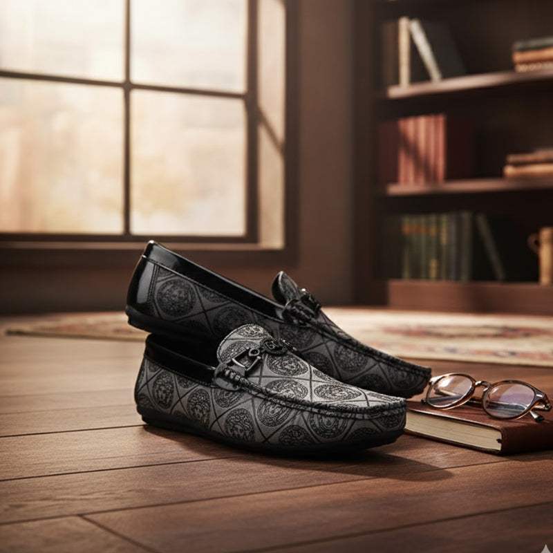 Men's Signature Graphic Motif Dress Loafers
