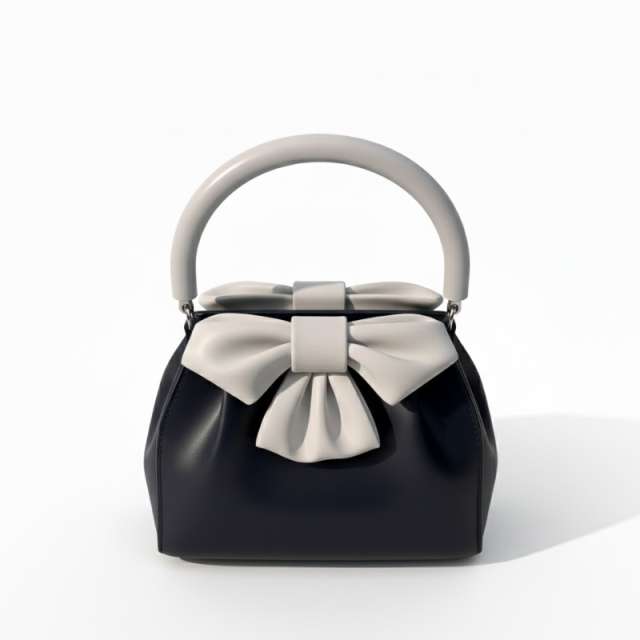 Elegant Bow Accent Handbag with Round Handle