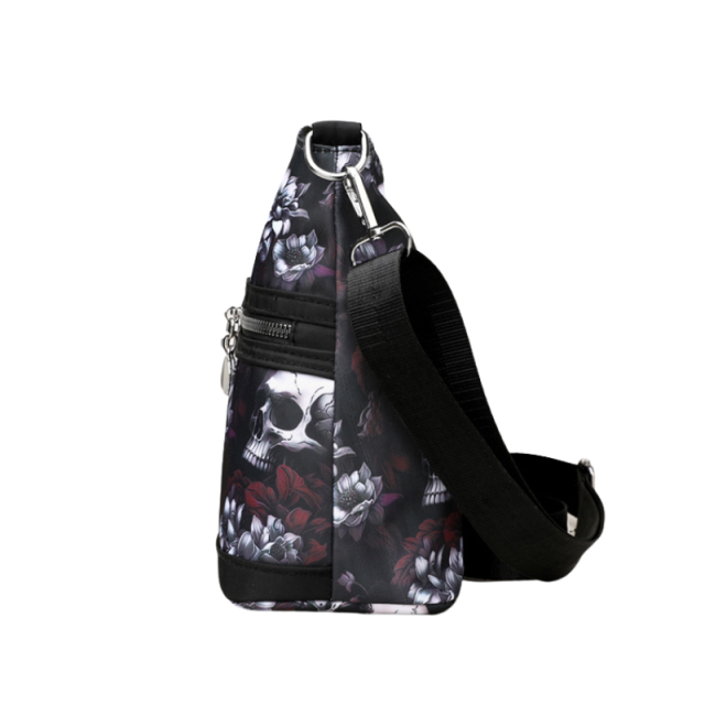 Floral Skull Crossbody Bag