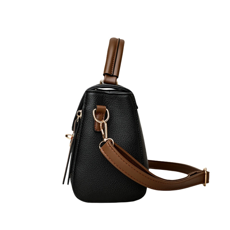 Classic Lock Front Women Handbag with Top Handle