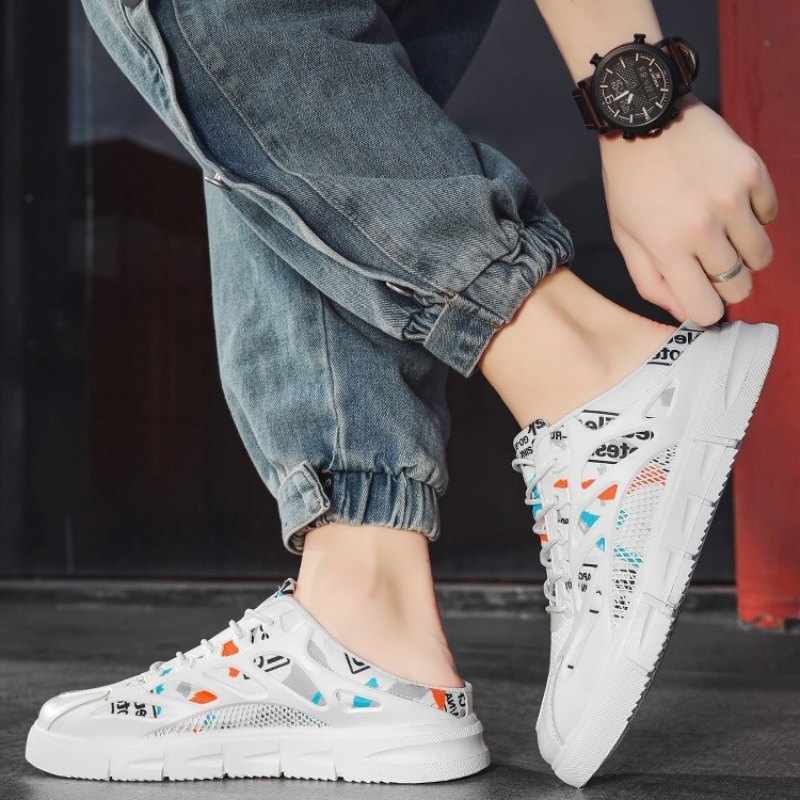 Men's Breathable Mesh Open-Back Urban Fashion Sneakers