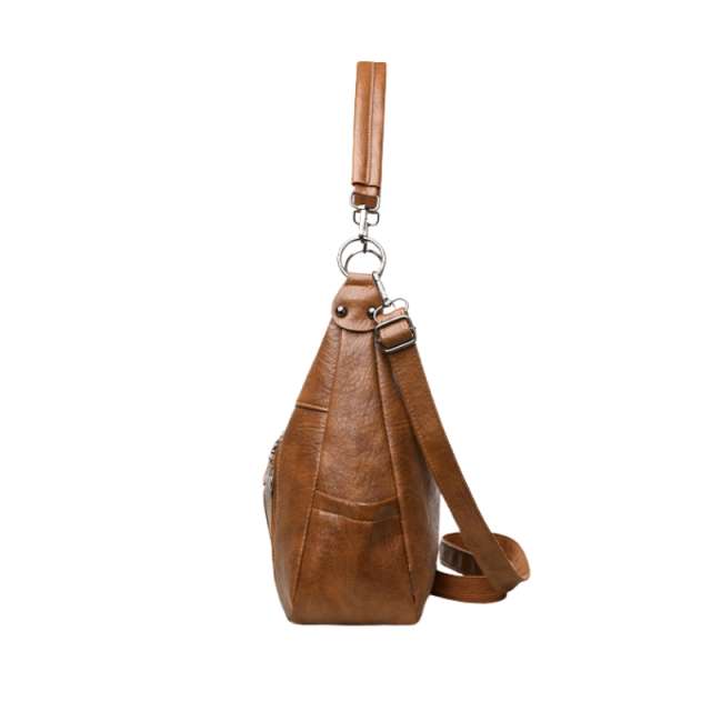 Elegant Soft Leather Look Women Shoulder Bag with Detachable Strap