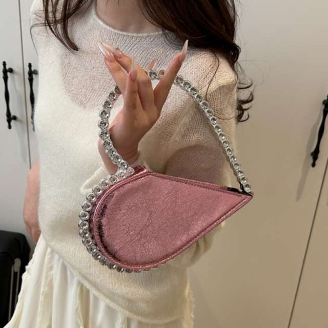 Crystal Embellished Heart Shaped Handbag