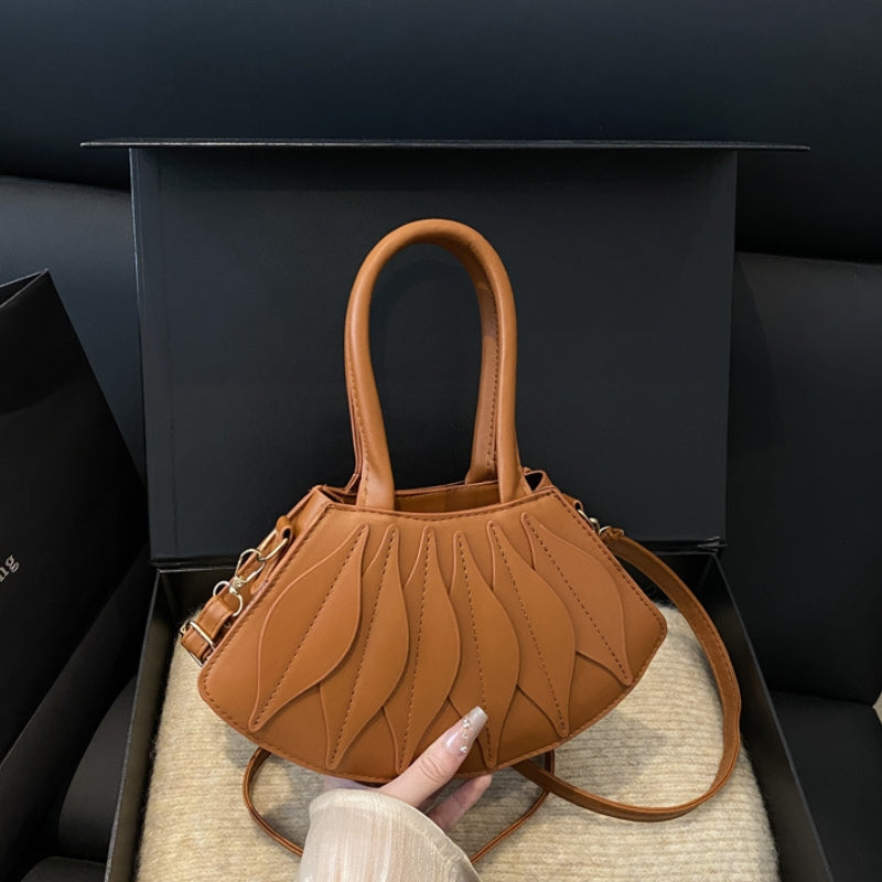 Chic Petal Textured Handbag with Crossbody Strap