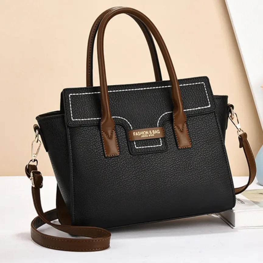 High-End Color Block Handbag