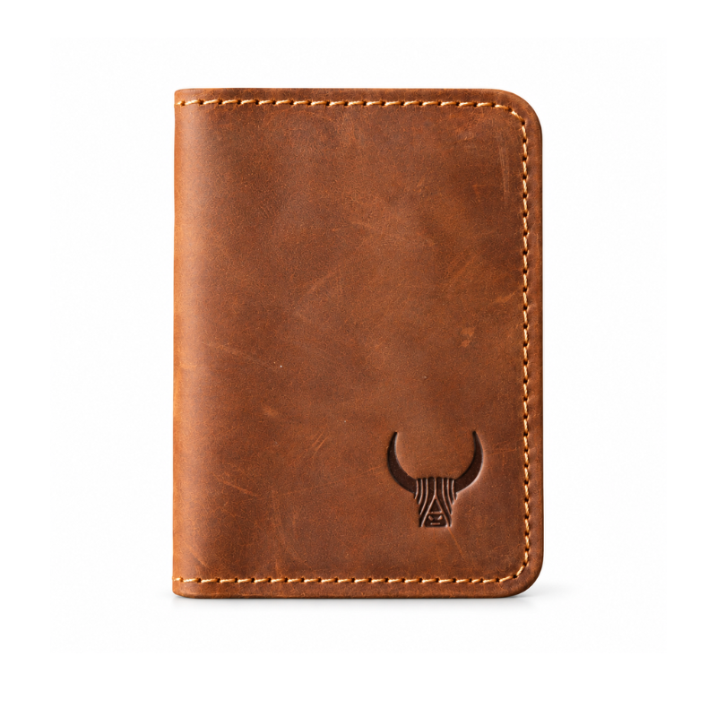 Heritage Grain Unisex Leather Card Holder Wallet