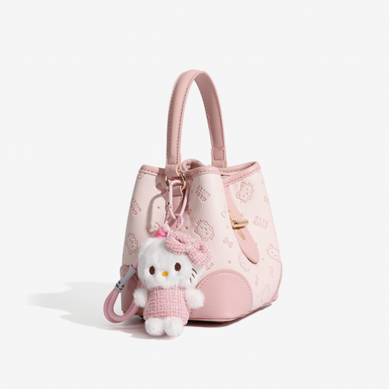 Embossed Cat Print Bucket Bag