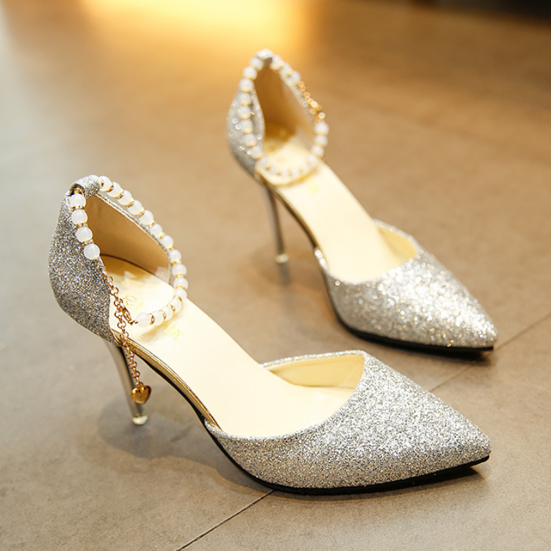 Frosted Pointed Toe Stiletto Heels