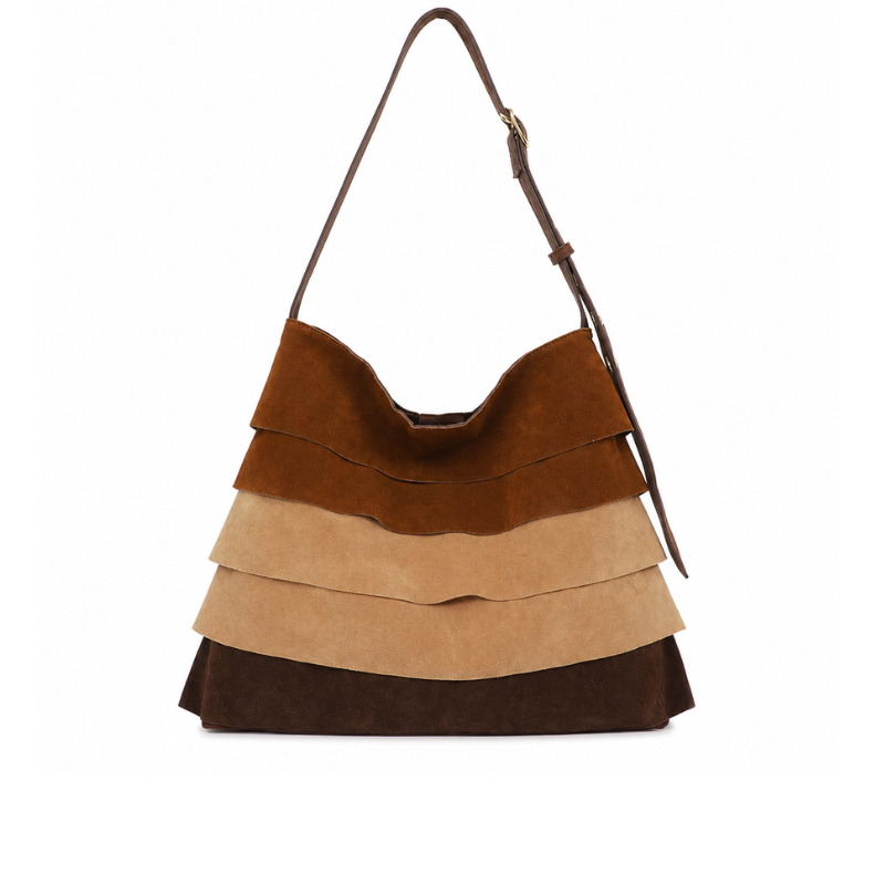 Suede Layer Luxe Shoulder Bag