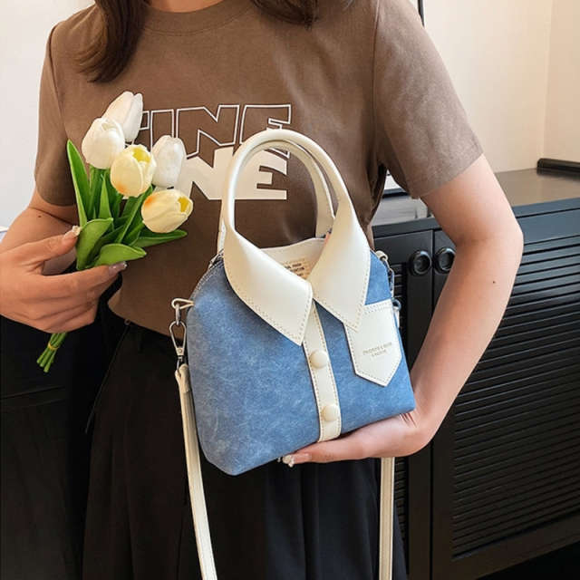 Unique Plaid Collar Style Mini Handbag