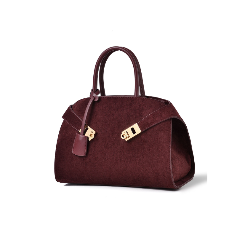 Amora Structured Suede Handbag