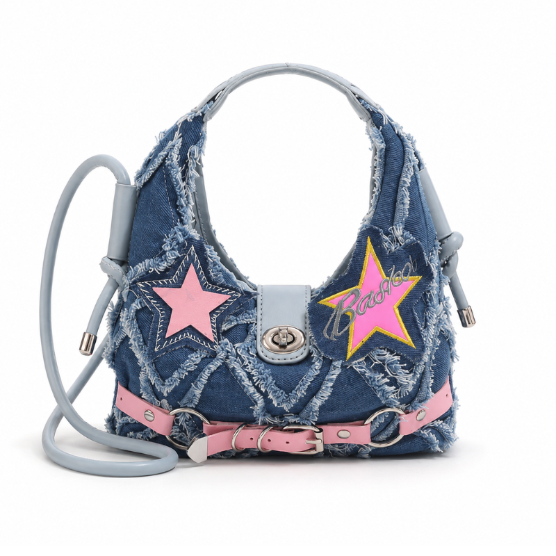 Women’s Crescent Moon Denim Handbag