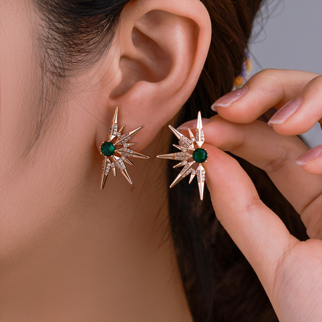 High-End Radial Design Light Luxury Earrings