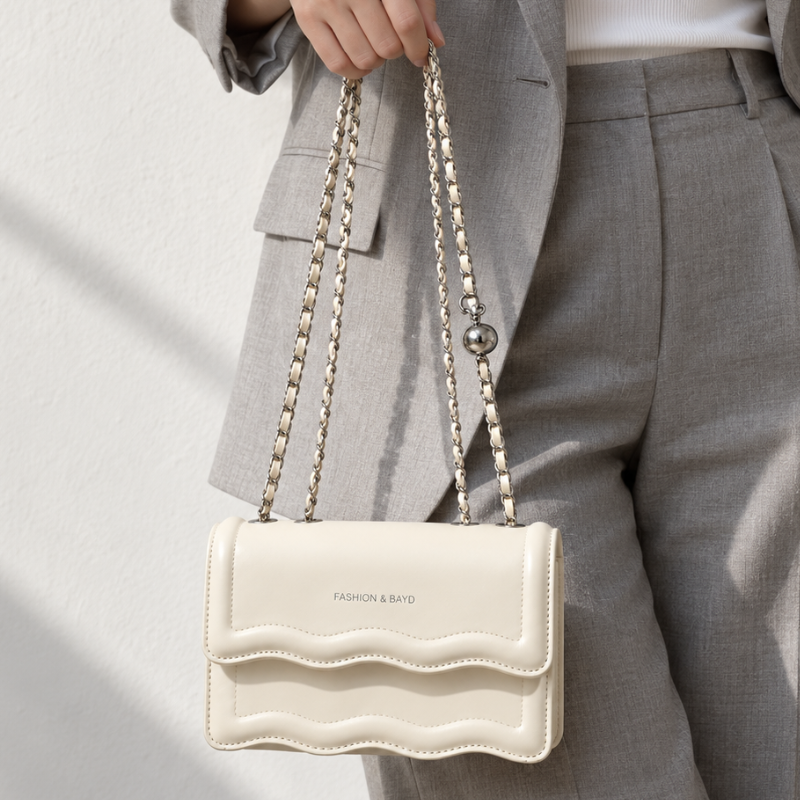 Elegant Wave Edge Chain Shoulder Bag