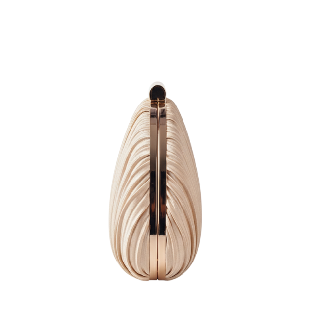 Delicate Pleat Half Moon Clutch Bag