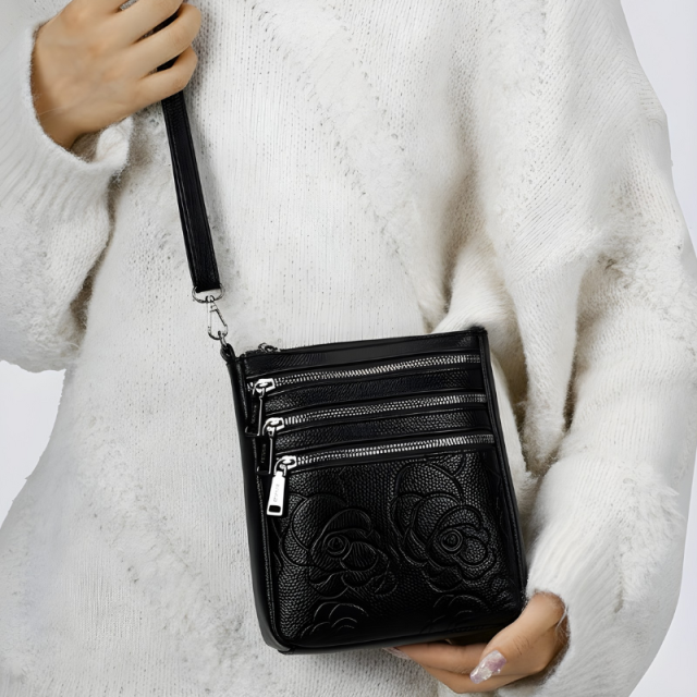 Floral Embossed Crossbody Bag