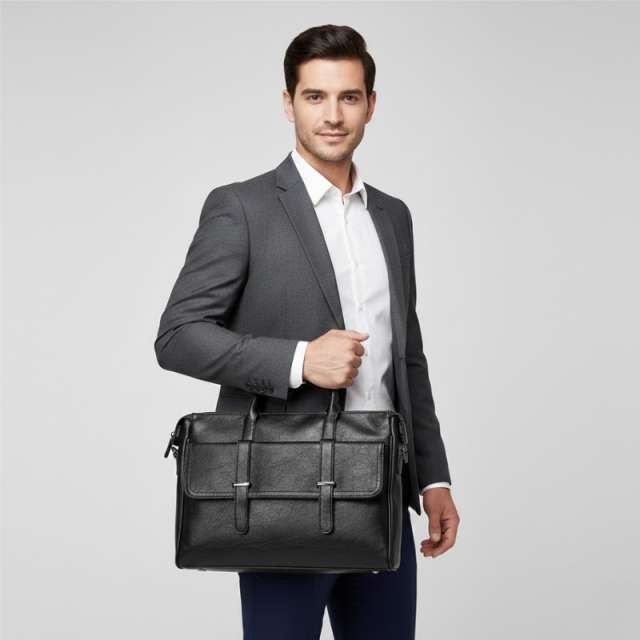 Premium leather finish professional look Laptop Bag
