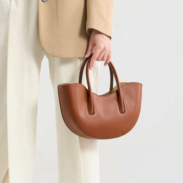 Sculptural Crescent Handbag with Accessory Pouch