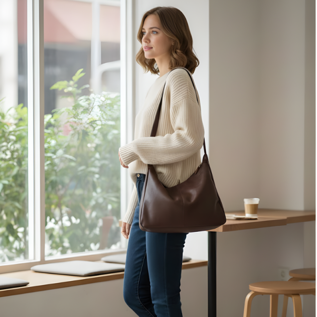 Cocoa Curve Shoulder Bag