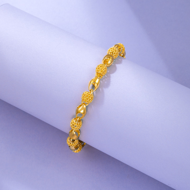 Hollow Buddhist Bead Alloy Bracelet