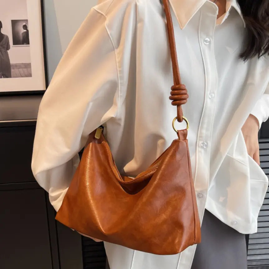 Trendy Solid Color Shoulder Bag