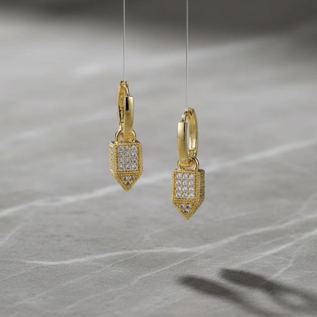 Simple Zircon Ear Buckle Earrings