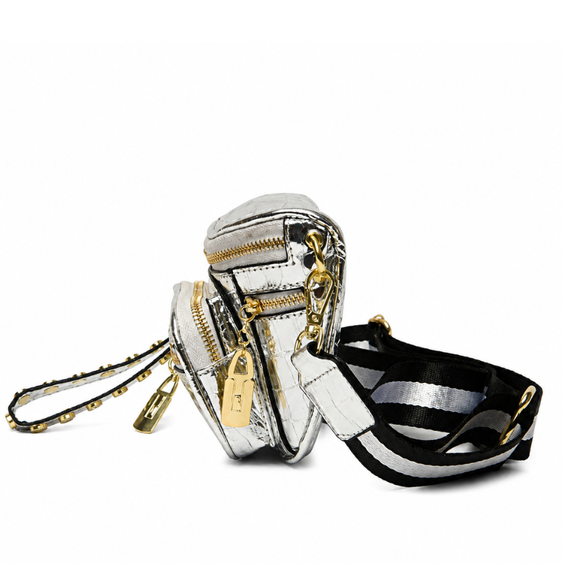 Crocodile Metallic Punk Crossbody Bag