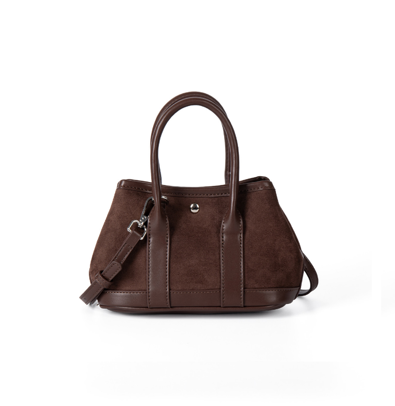 Noir Suede Garden Handbag
