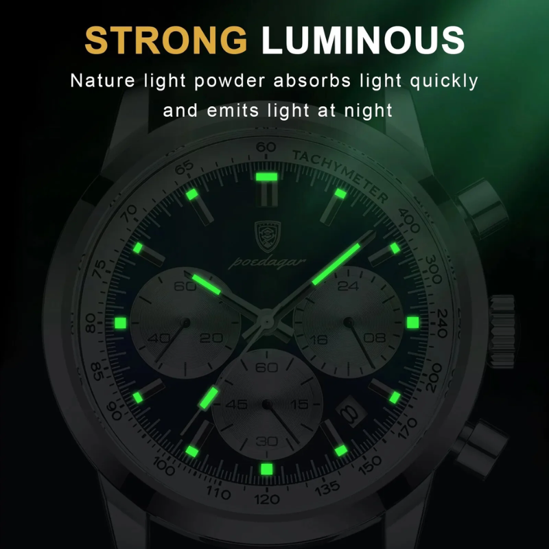 Classic Leather Strap Multifunction Men's Quartz Watch