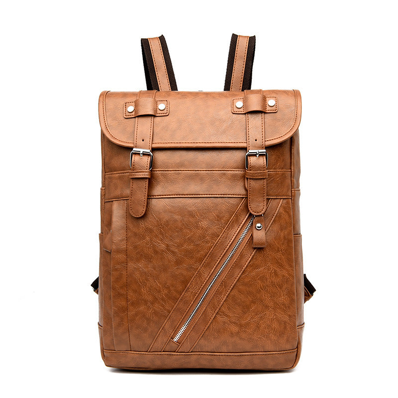 Vintage PU Leather Travel Backpack For Men