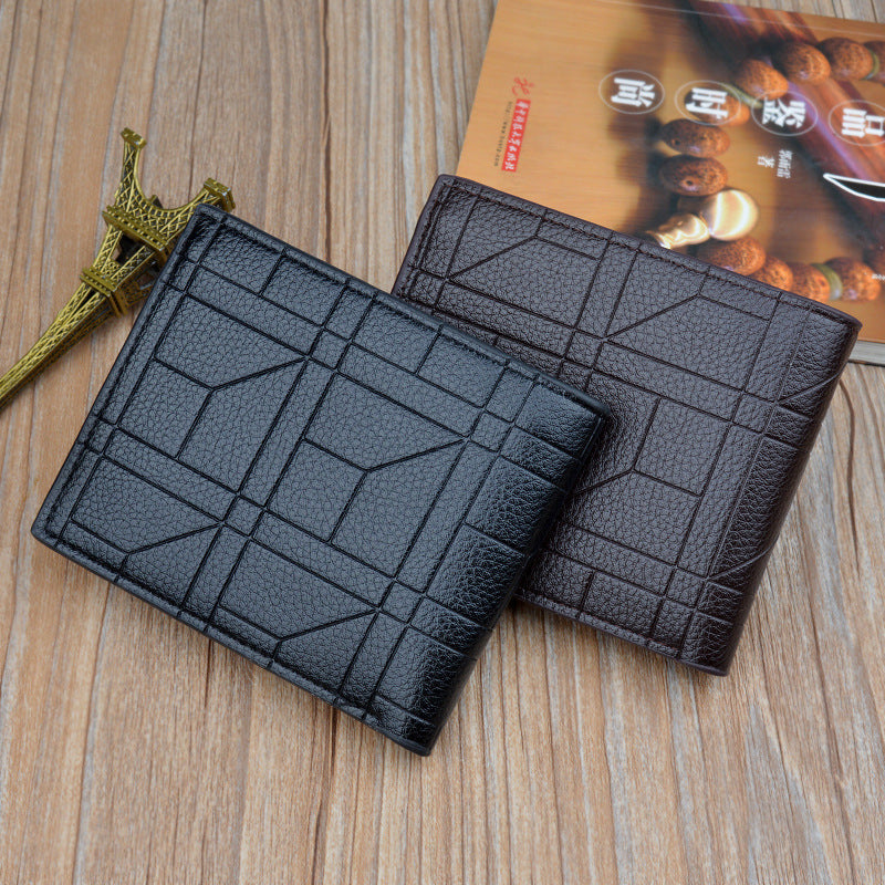 Large Capacity Men's Fashion Plaid  Wallet