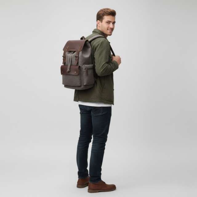 Retro Oil Wax Canvas Travel Backpack