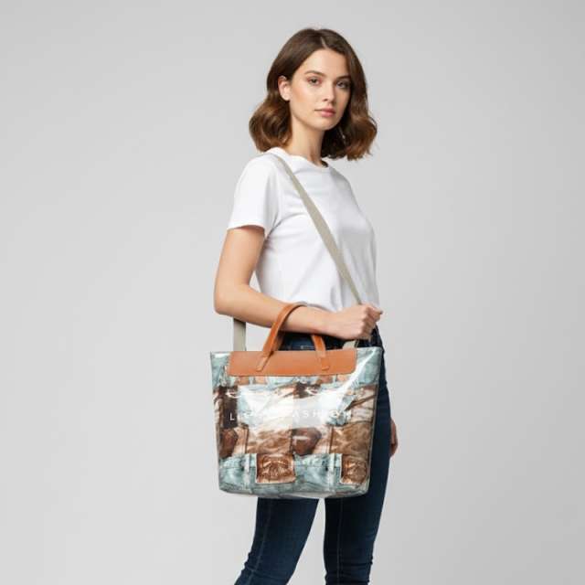 Contrasting Color Large Capacity Shoulder Bag