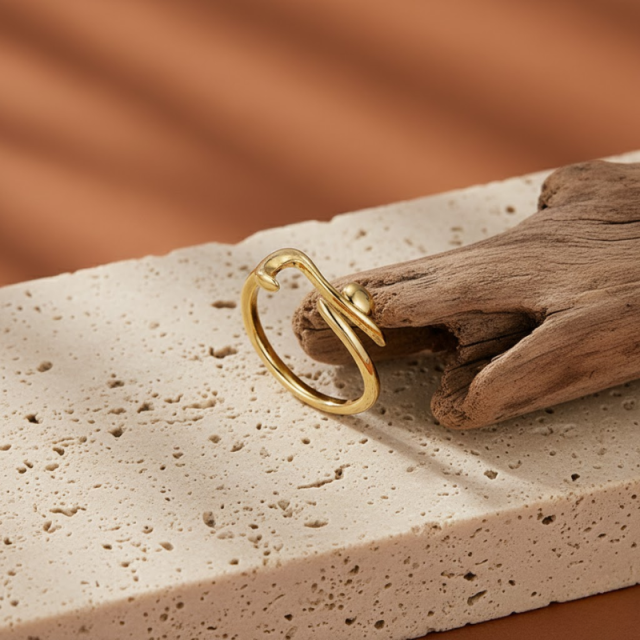 Gold Cat Adjustable Ring