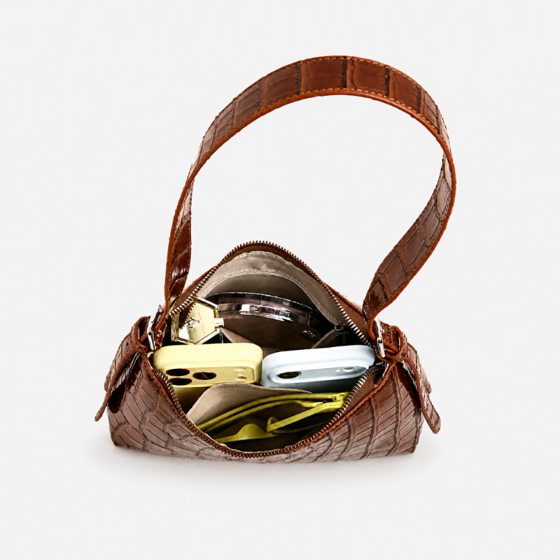Glossy Croc Shoulder Bag