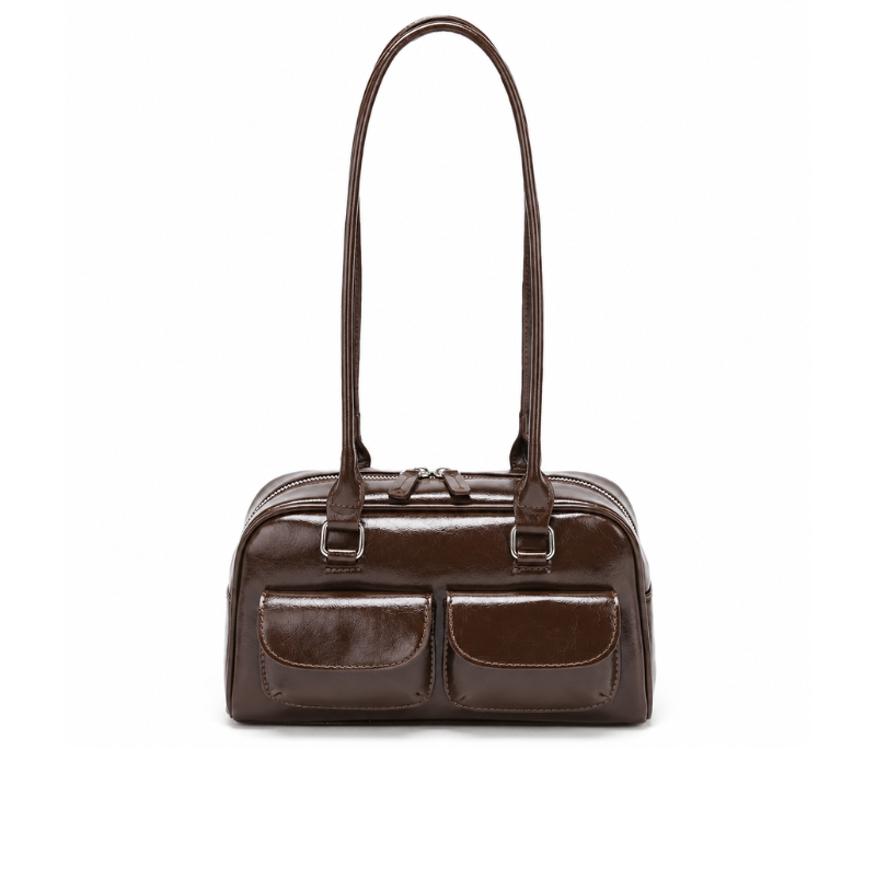 Retro Luxe Bowling Shoulder Bag