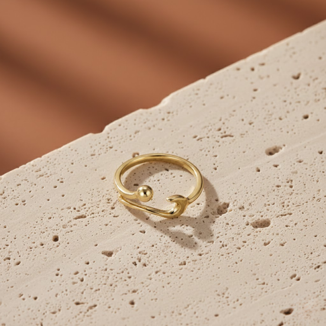 Gold Cat Adjustable Ring